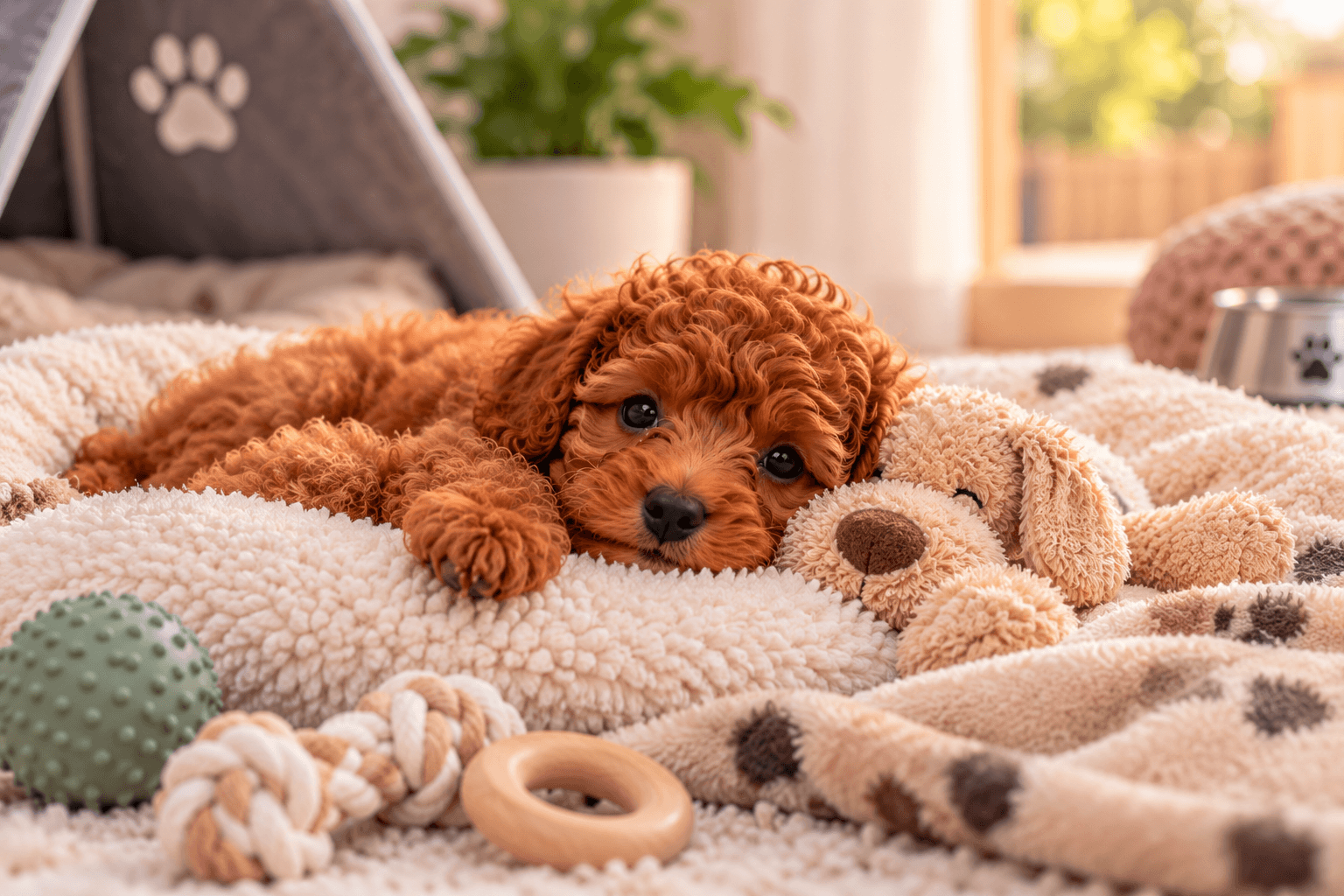 Cozy Puppy Haven with Toys