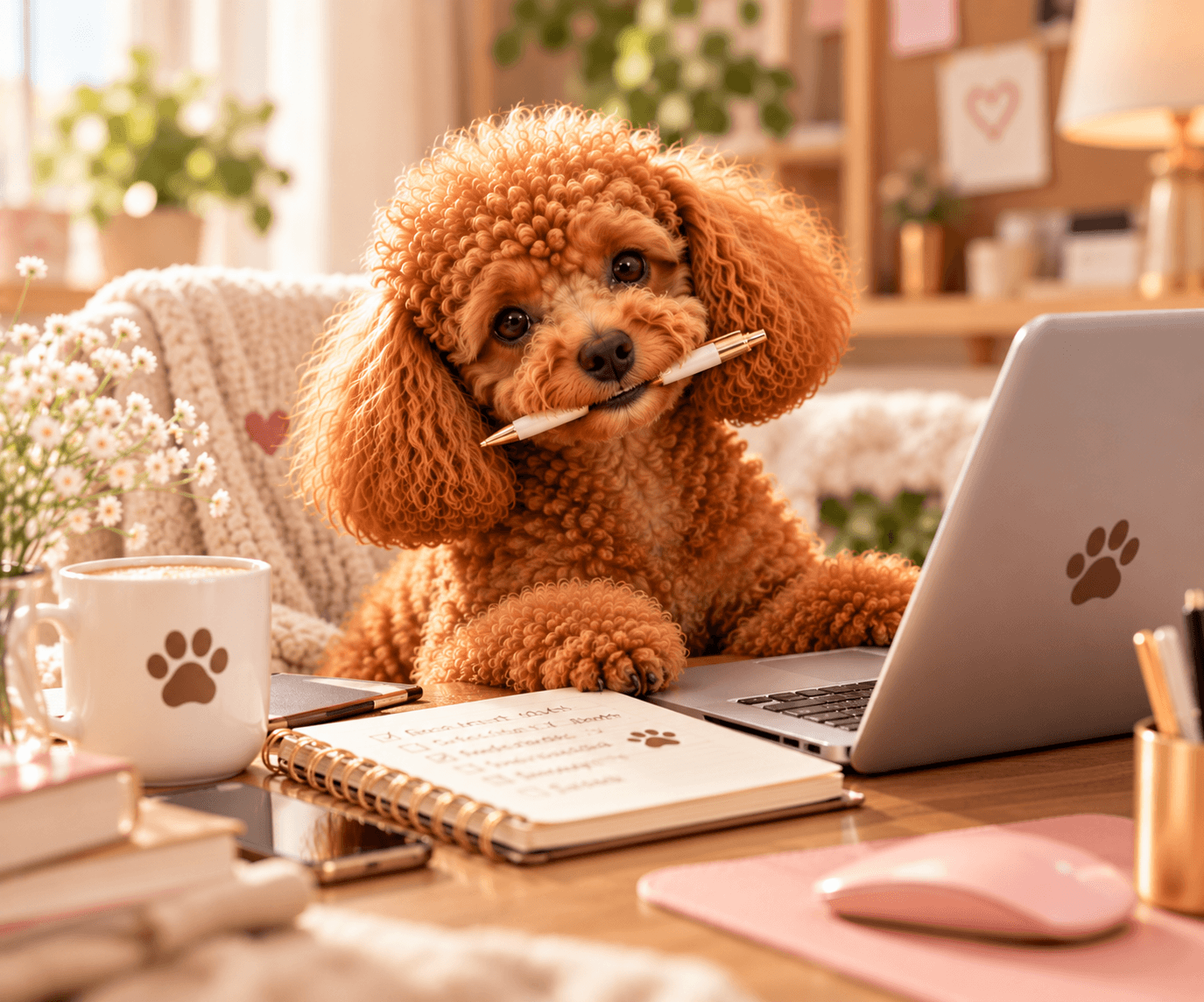 Der gemütliche Home-Office-Assistent des Pudels